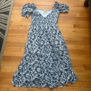 Abercrombie & Fitch Blue and White Floral Midi Dress